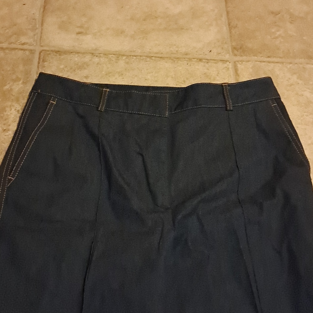 Zara Basic Indigo Denim Creased Pants Business Casual Casual Coastal Size L - Picture 2 of 8